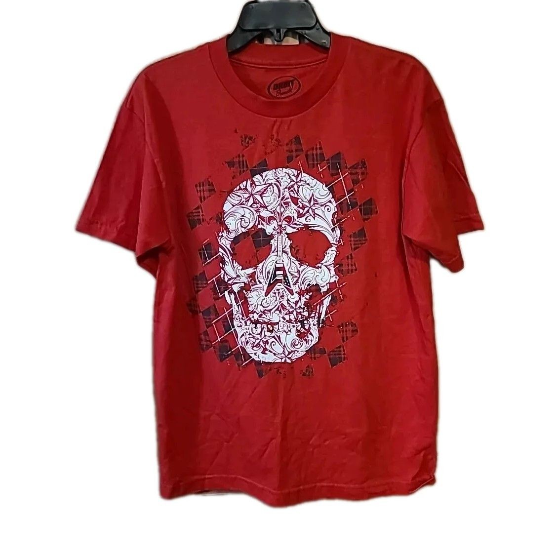 Orbit Brand Skull Flying V Guitar Tshirt RedUnisex Xl